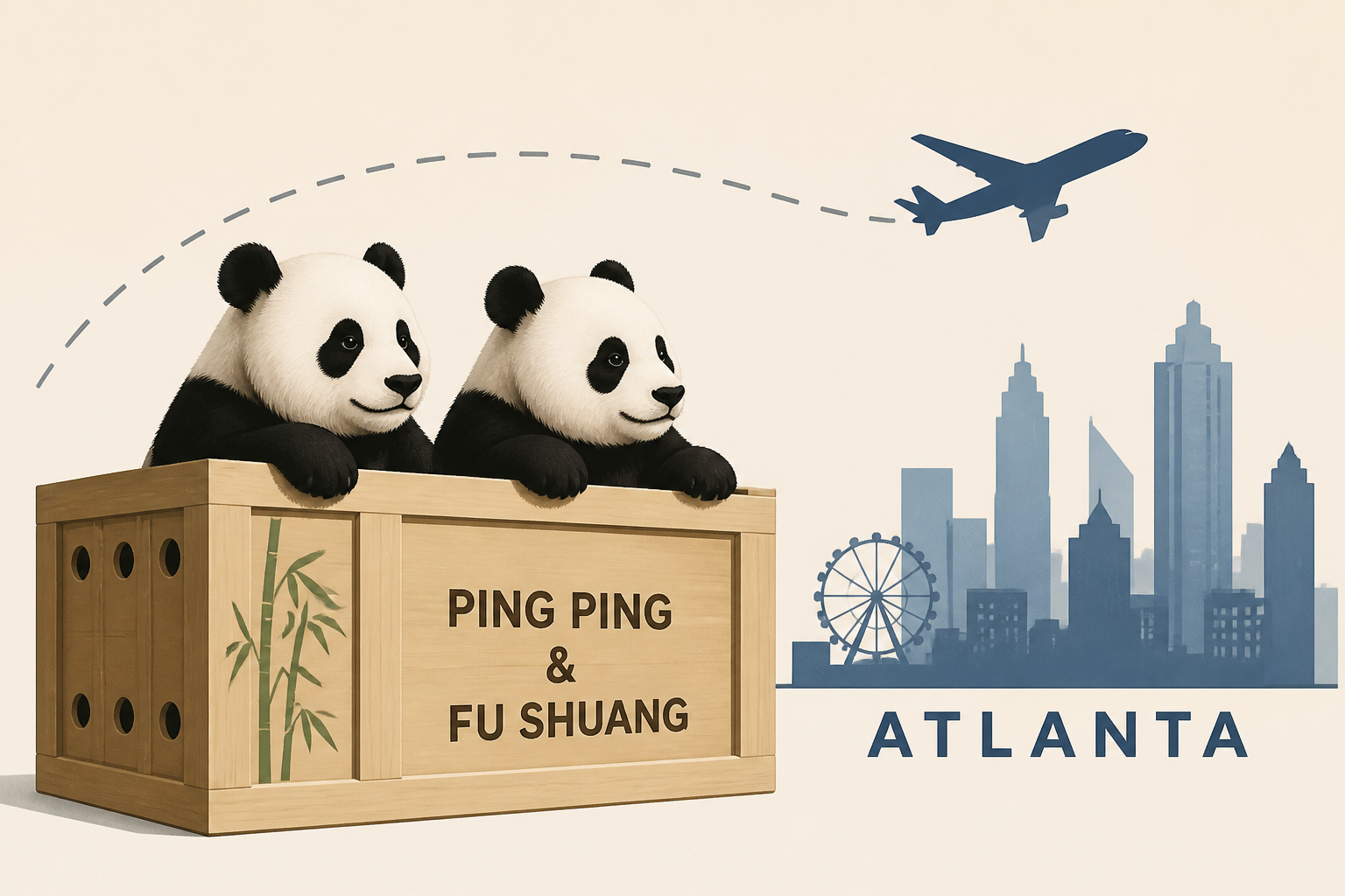 China’s newest panda diplomats Ping Ping and Fu Shuang are en route to Atlanta