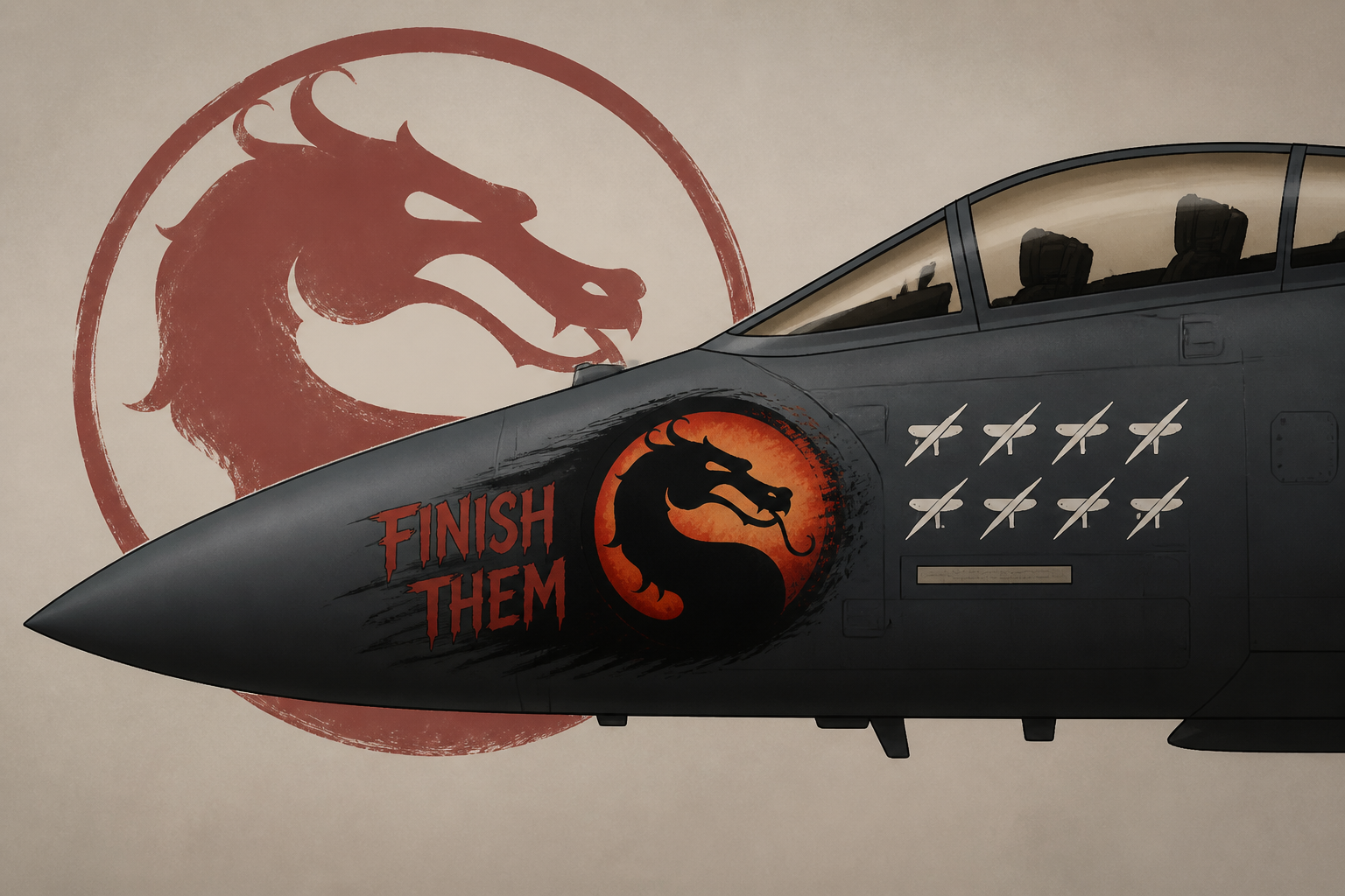 4th FW F-15Es Return From Iran Air War With Mortal Kombat-Themed Nose Art And Drone Kill Markings