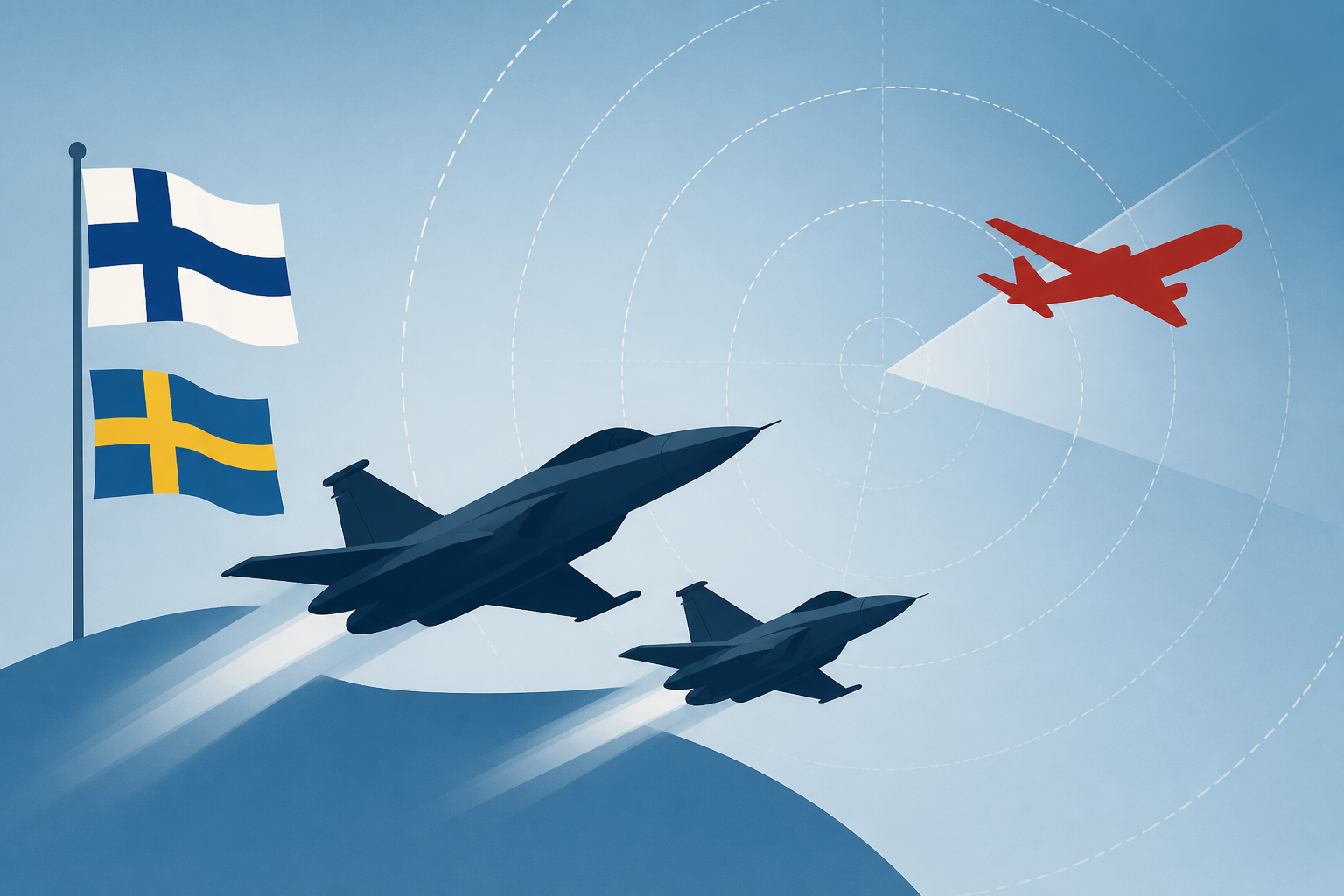 Finland and Sweden scramble fighter jets to intercept Russian aircraft