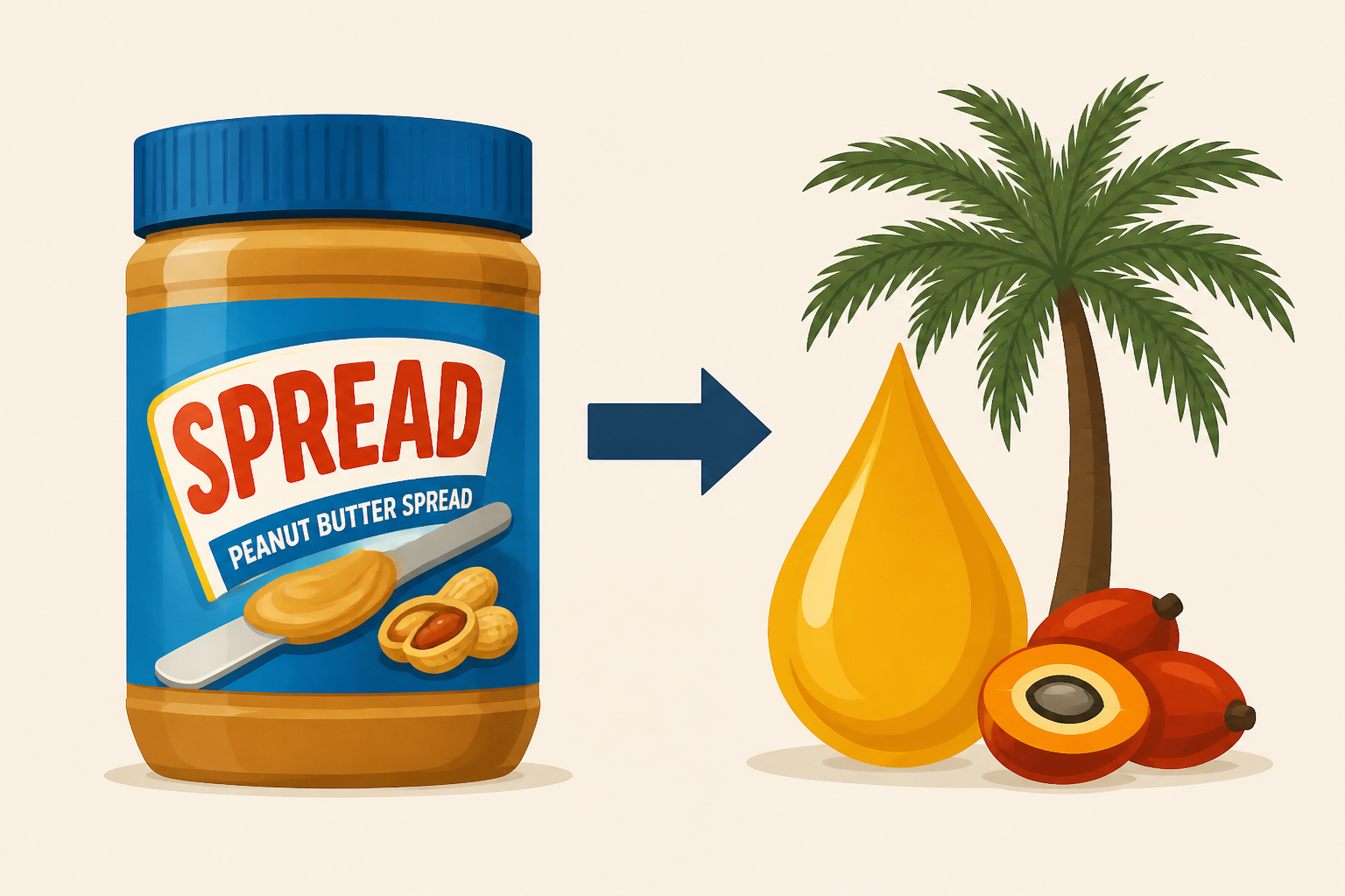 Why Skippy labels its peanut butter as a 'spread' due to palm oil