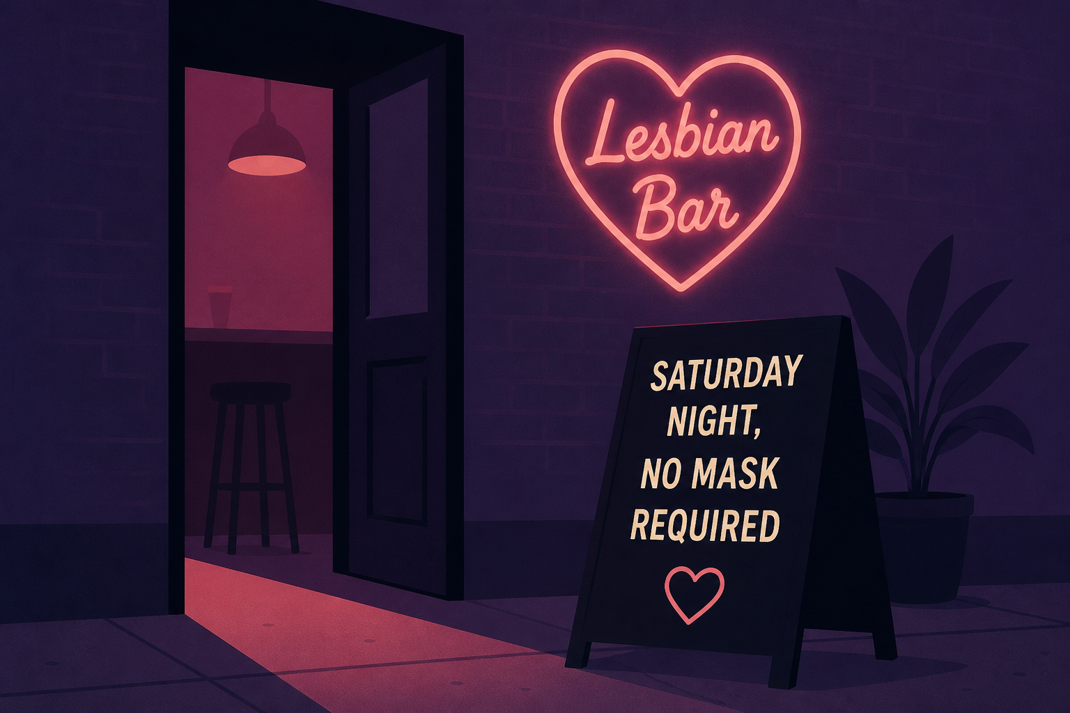 Saturday Night, No Mask Required, at the Last Ditch Lesbian Bar in Massachusetts