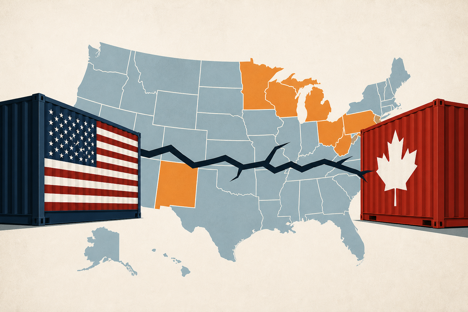 New map shows how key midterm states hit by US-Canada trade war