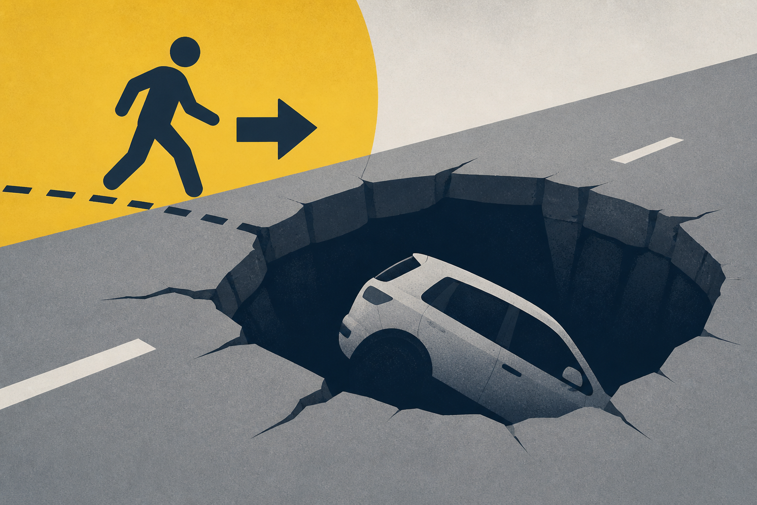 Vehicle swallowed up by sinkhole in Belmont, driver guided to safety