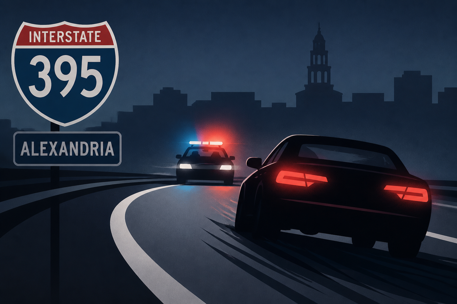 Three juveniles die, one seriously injured, after high-speed chase on I-395 in Alexandria