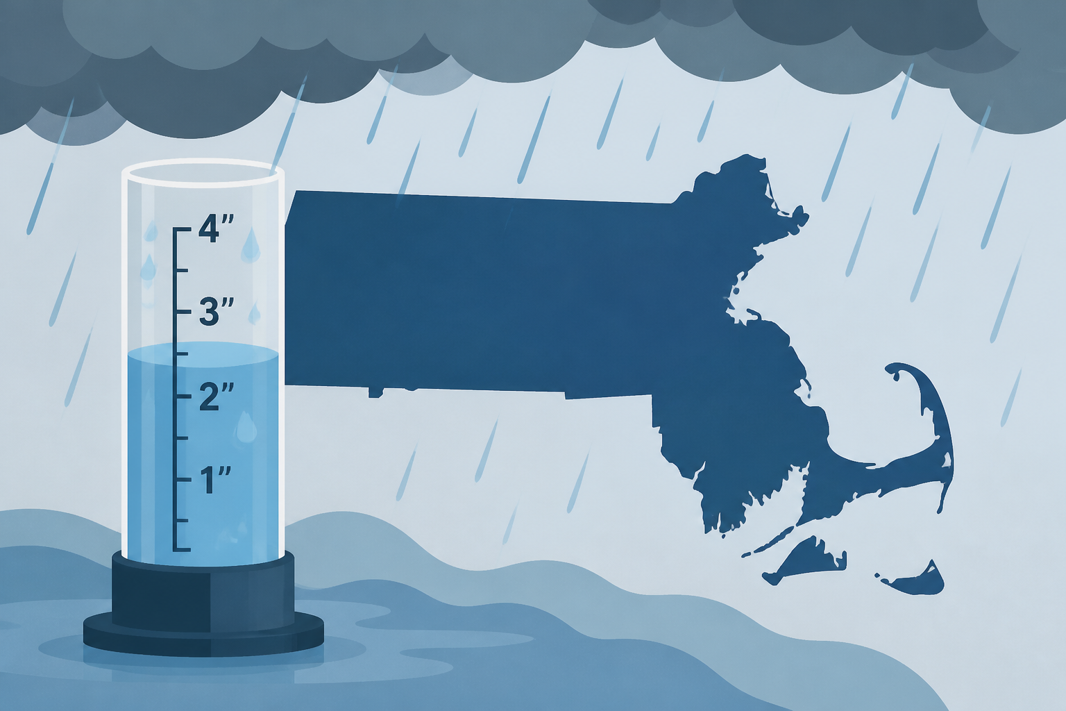 How much rain so far? Reported nor'easter totals from across Massachusetts