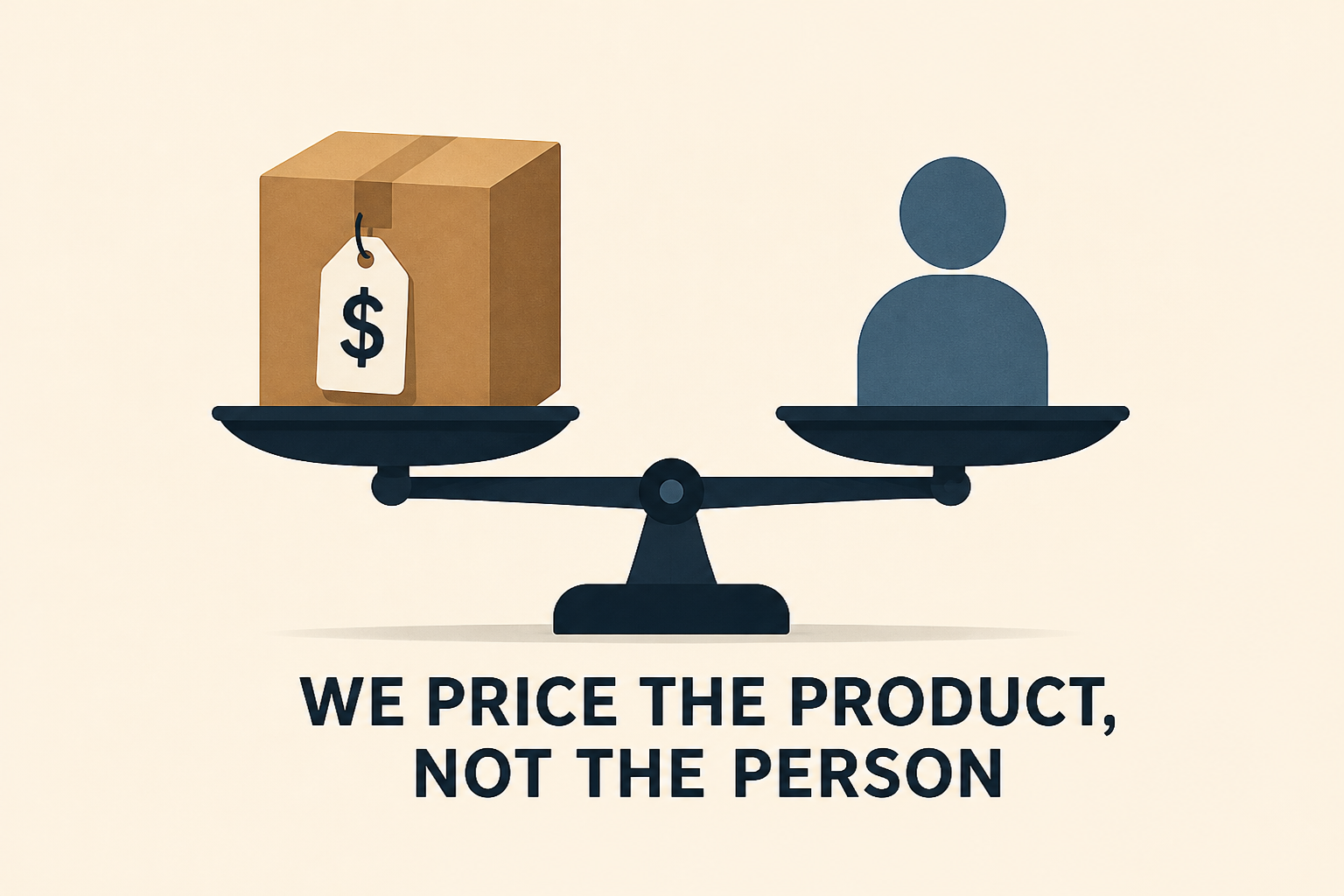 'We price the product, not the person'
