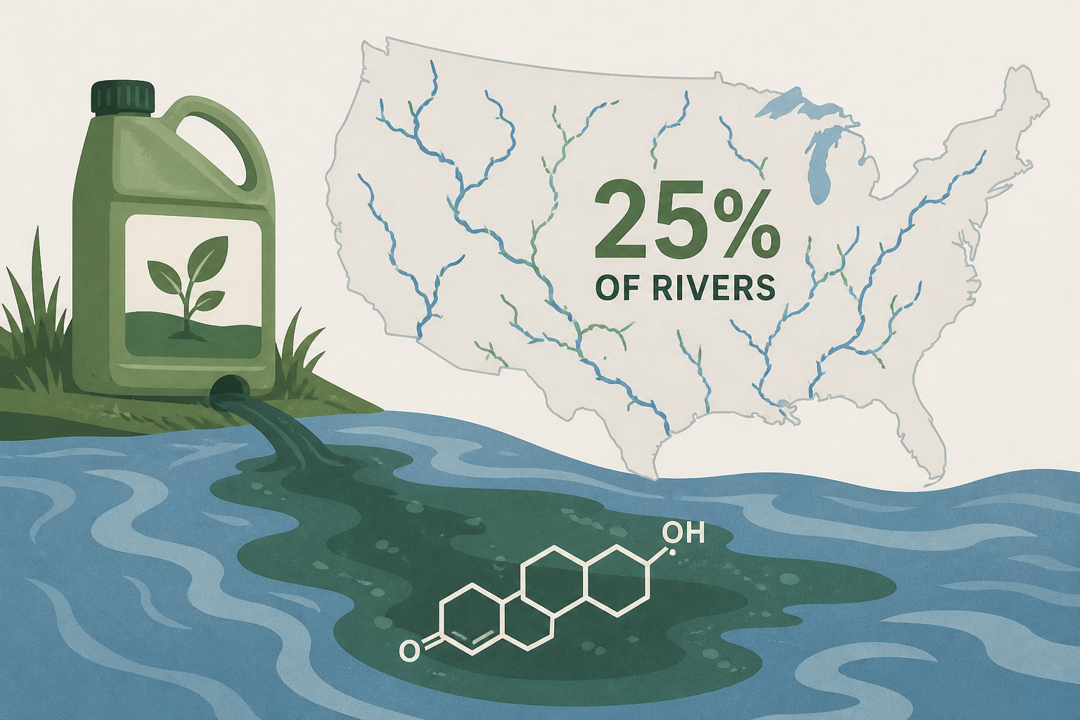 Hormone-disrupting herbicide contaminating 25% of continental US rivers, report finds