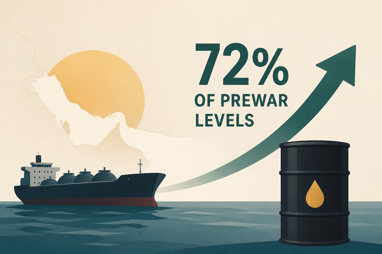 Persian Gulf oil exports hit 72% of prewar levels