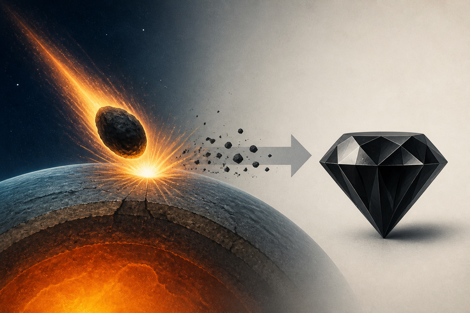 Earth's Mysterious Black Diamonds May Have Begun With an Ancient Cosmic Impact