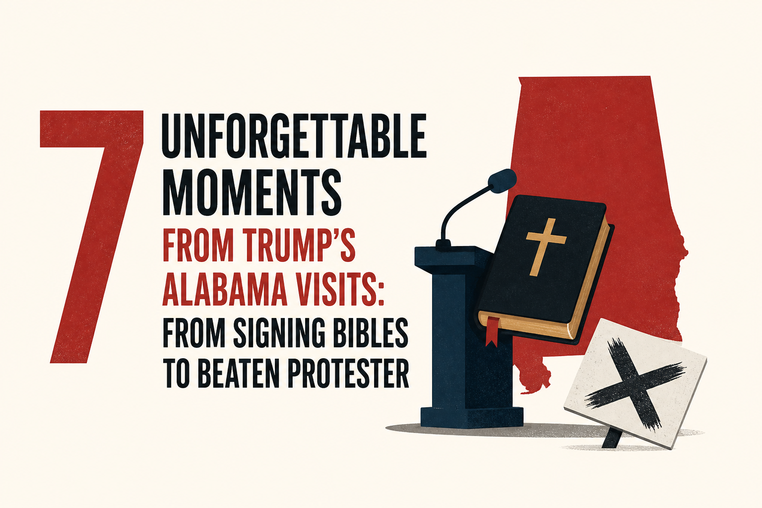 7 unforgettable moments from Trump’s Alabama visits: From signing Bibles to beaten protester
