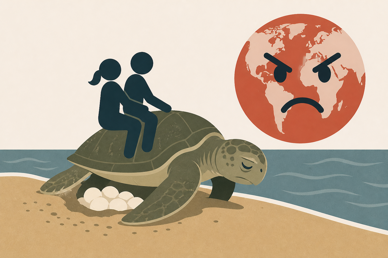 Couple sparks global fury after riding egg-laying sea turtle