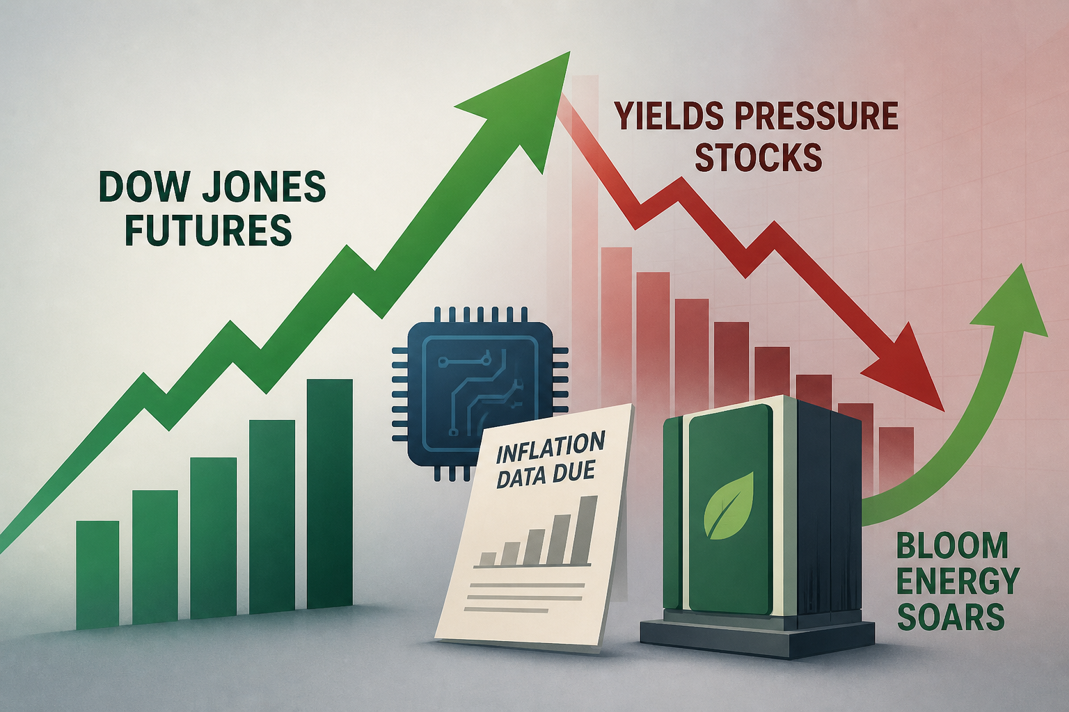 Dow Jones Futures Rise With Micron, Inflation Data Due; Yields Pressure Stocks But Bloom Energy Soars