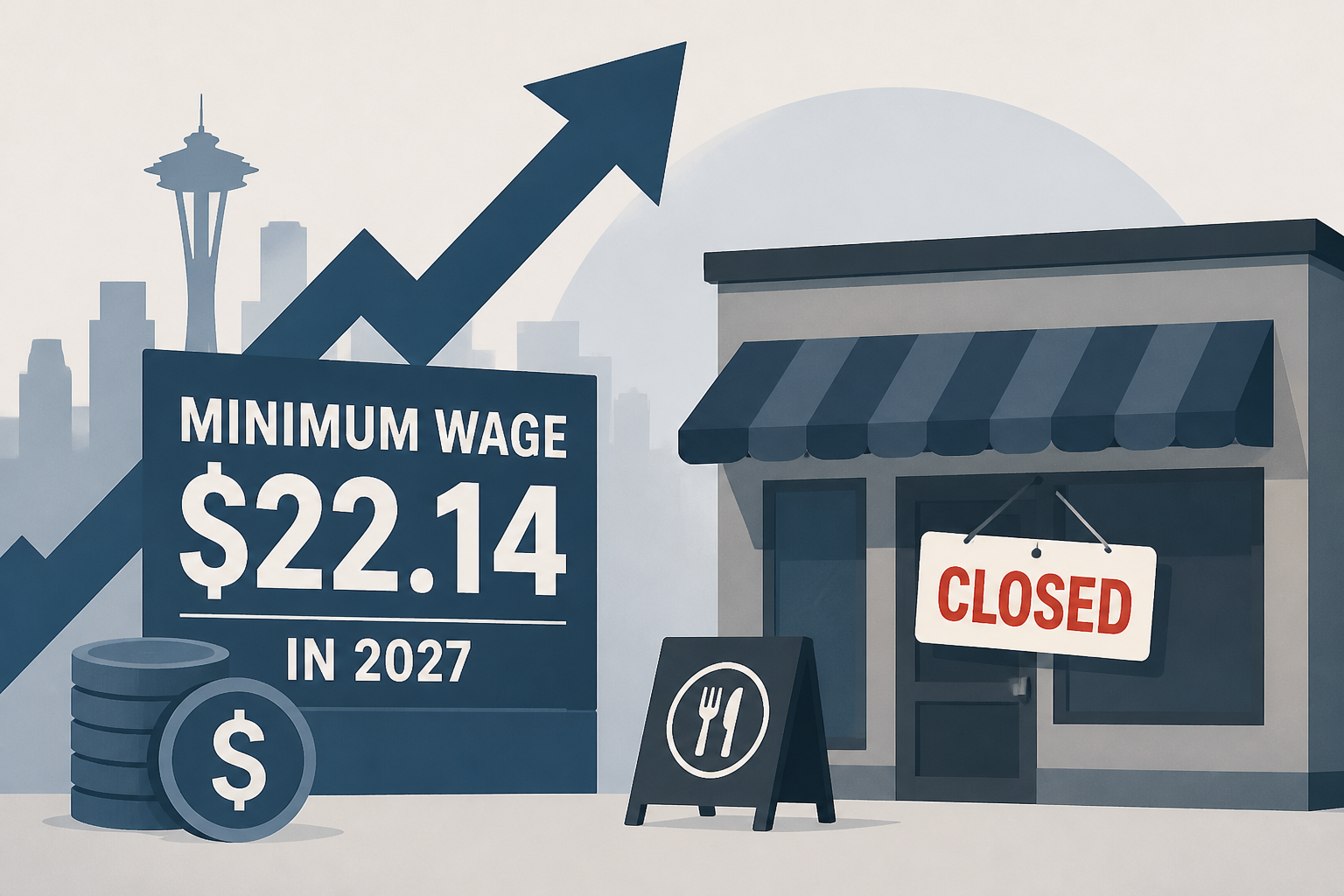 Seattle minimum wage rising to $22.14 in 2027 amid restaurant closures