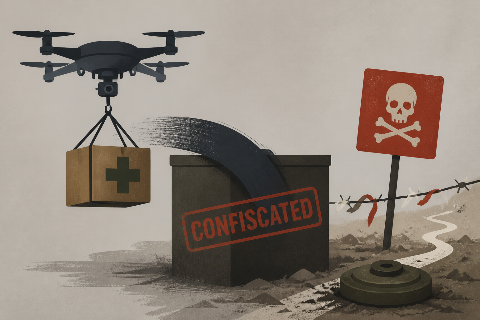 Russian troops confiscate Ukrainian drone-delivered food in occupied Oleshky as civilians injured by mines while fleeing, officials say