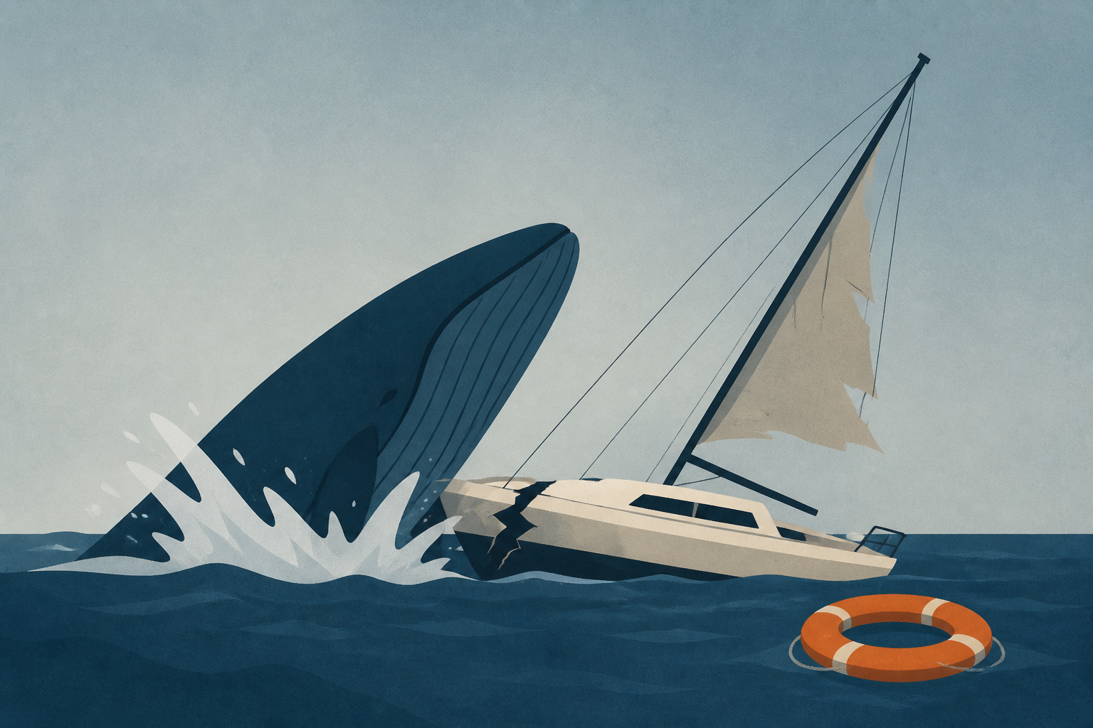 Whale Collision Sinks Yacht, Stranding Sailors for 17 Hours