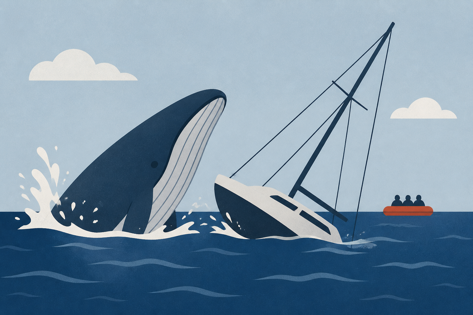 Whale sinks yacht in South Pacific, sailors rescued alive 18 hours later