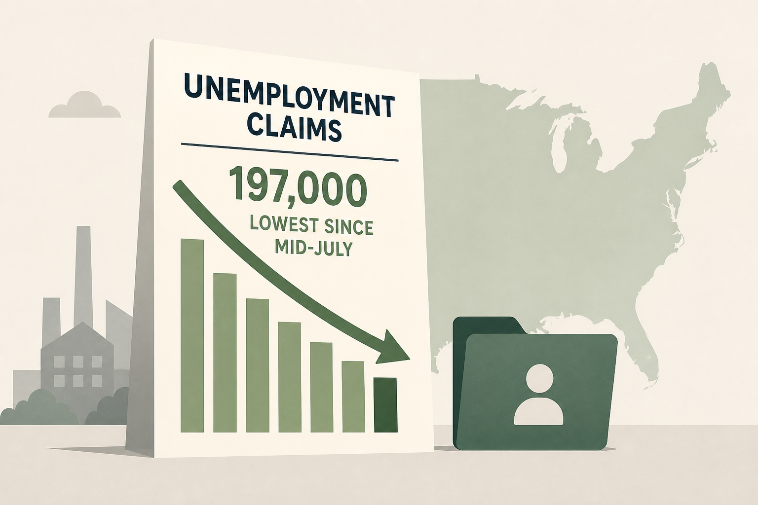 US unemployment claims dip to 197,000, lowest since mid-July