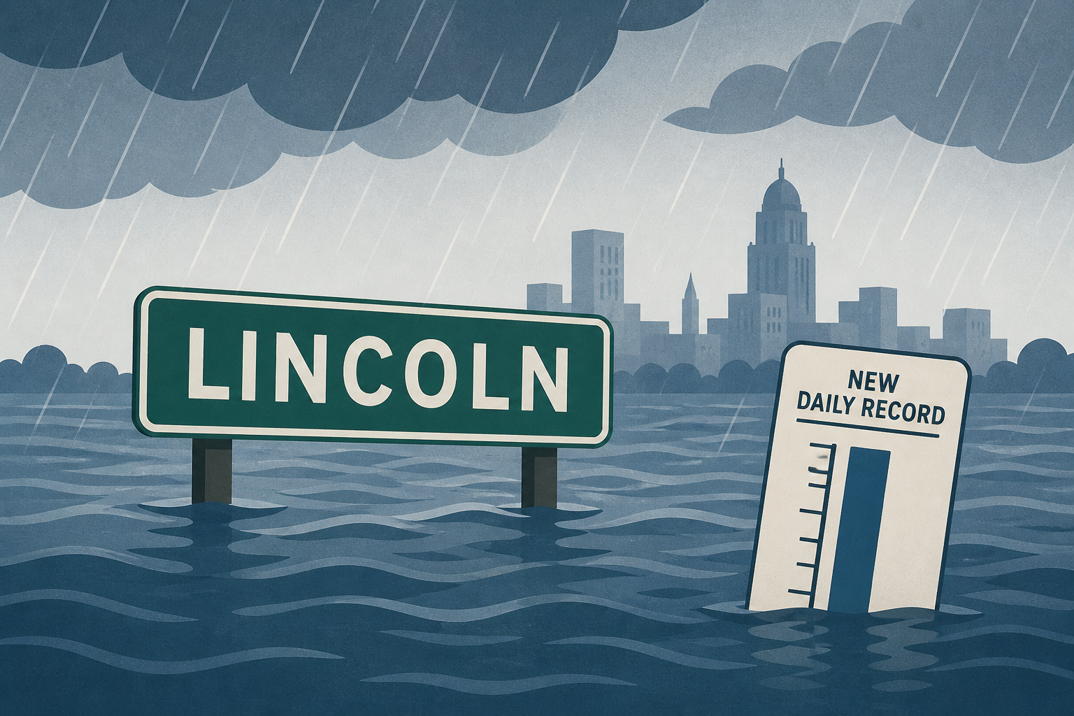 Historic rainfall swamps Lincoln, sets all-time daily record