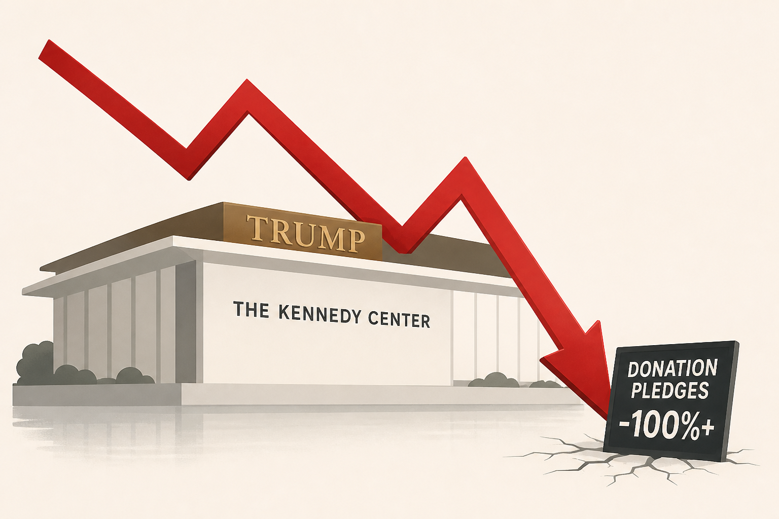Donation pledges to Kennedy Center fell by more than 100% in months after Trump’s name added, internal documents show