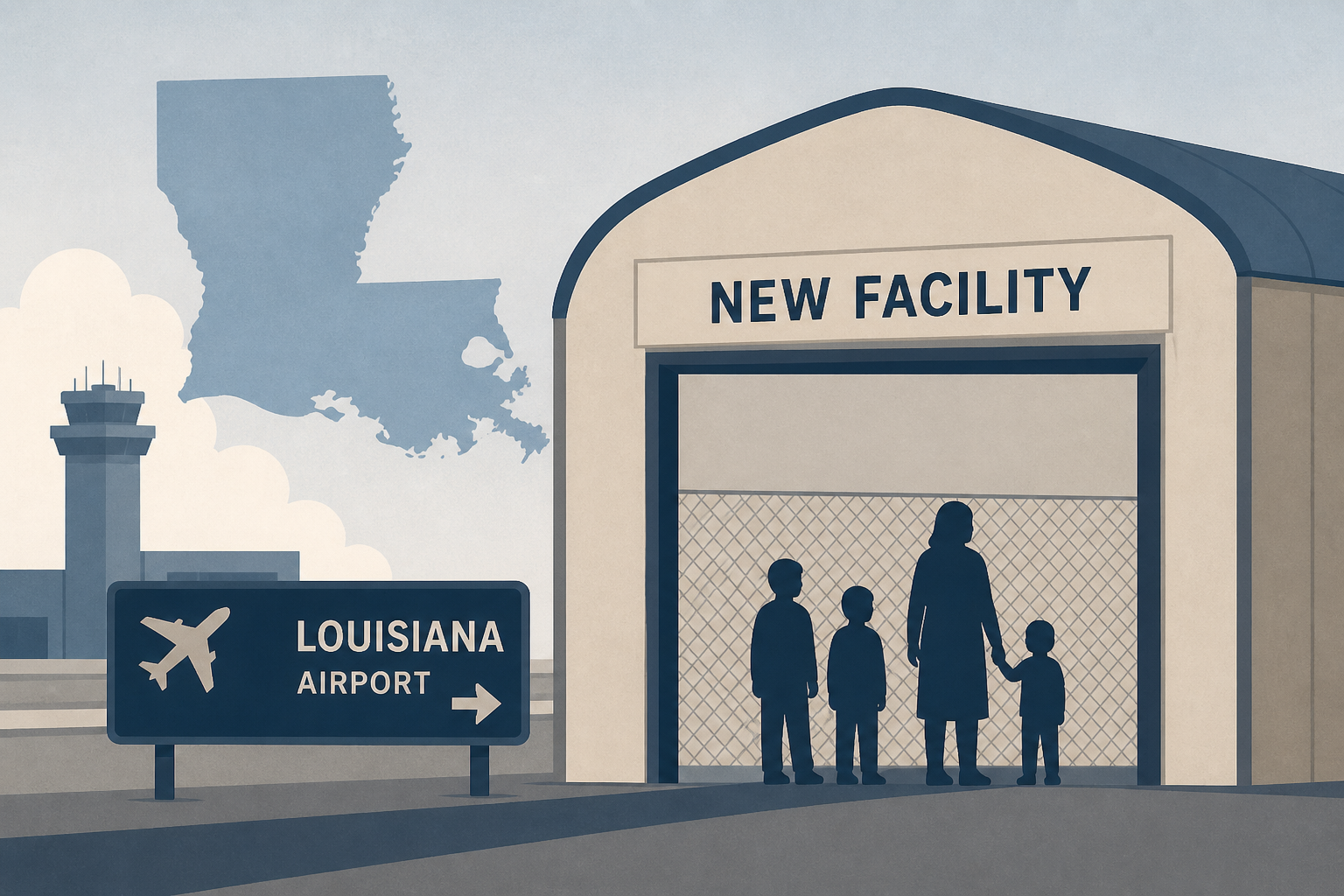 New Facility at Louisiana Airport to Hold Immigrant Children and Families