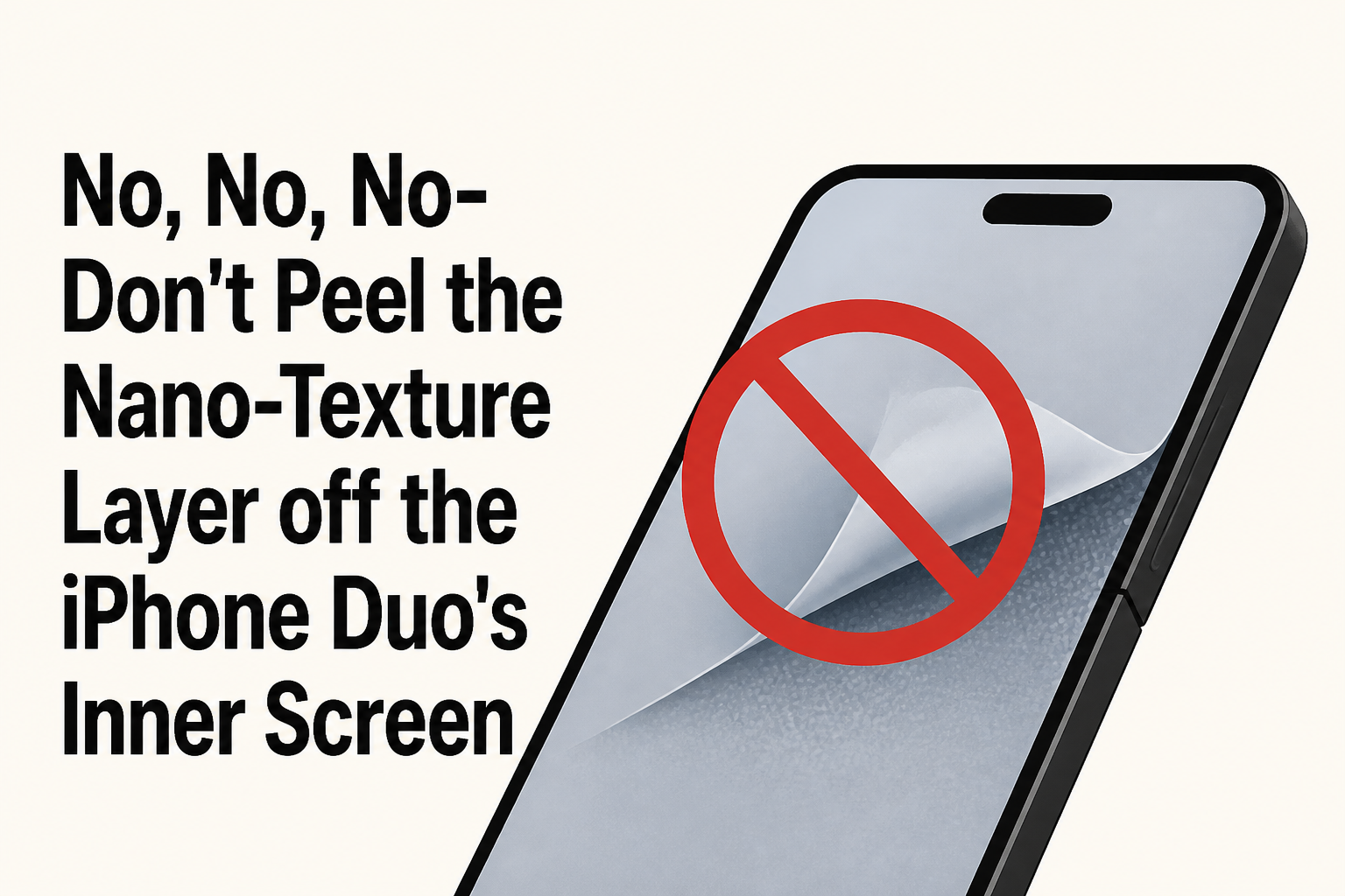No, No, No-Don't Peel the Nano-Texture Layer off the iPhone Duo's Inner Screen