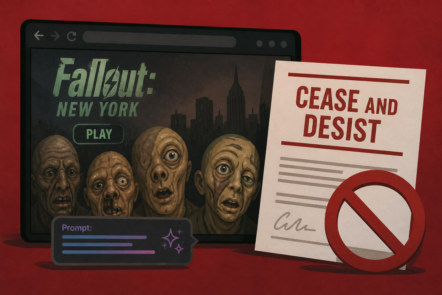 AI-generated Fallout: New York browser game full of utterly cursed faces slapped with Bethesda cease and desist, its slop prompter claims