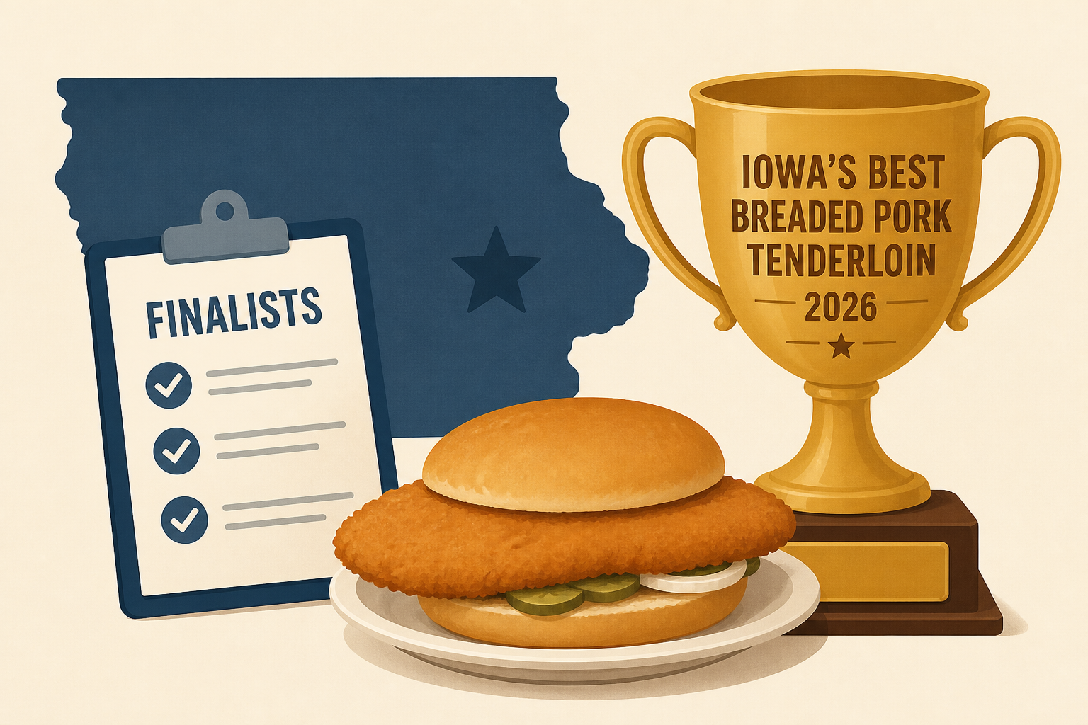 LIST: Finalists announced for 2026 Iowa's Best Breaded Pork Tenderloin contest