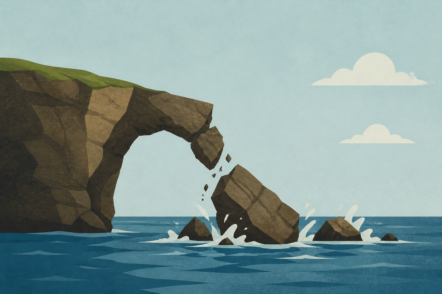 old Hōlei Sea Arch has collapsed into the sea