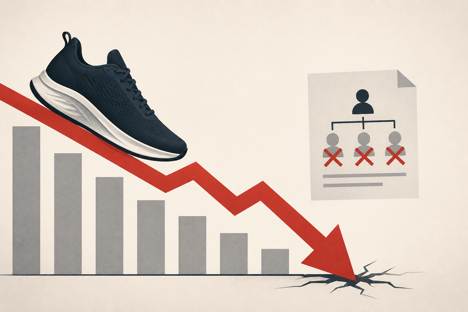 Nike stock falls 10% after revenue falls and layoff plans underway