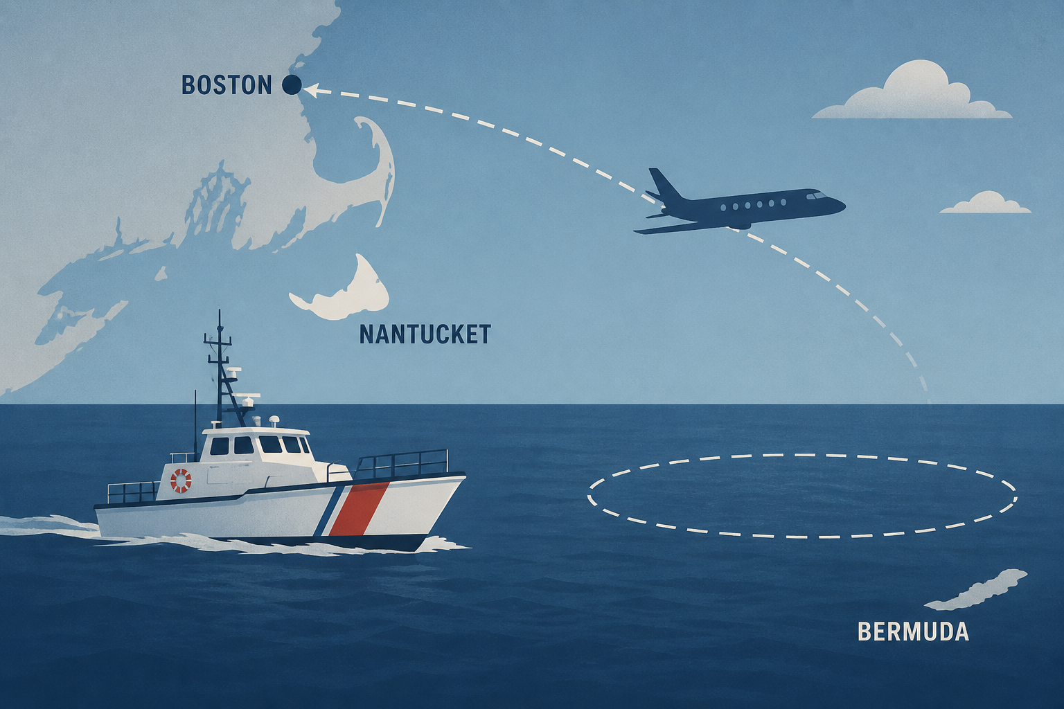 Coast Guard searching off Nantucket for missing jet heading from Bermuda to Boston