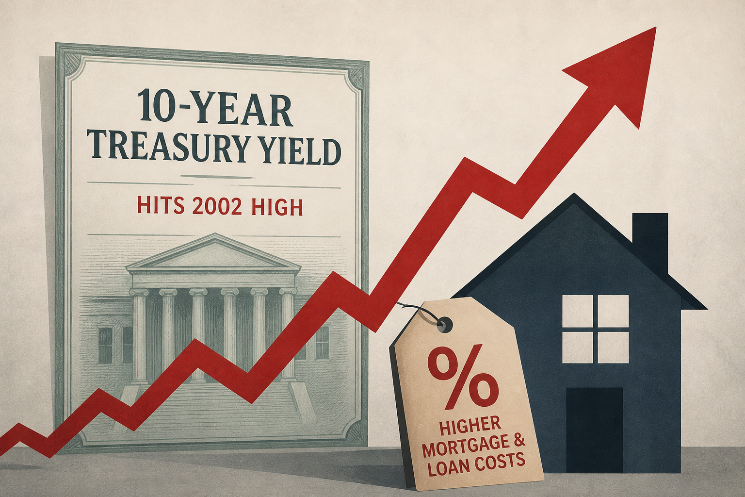 10-year Treasury yield hits 2002 high, raising mortgage and loan costs