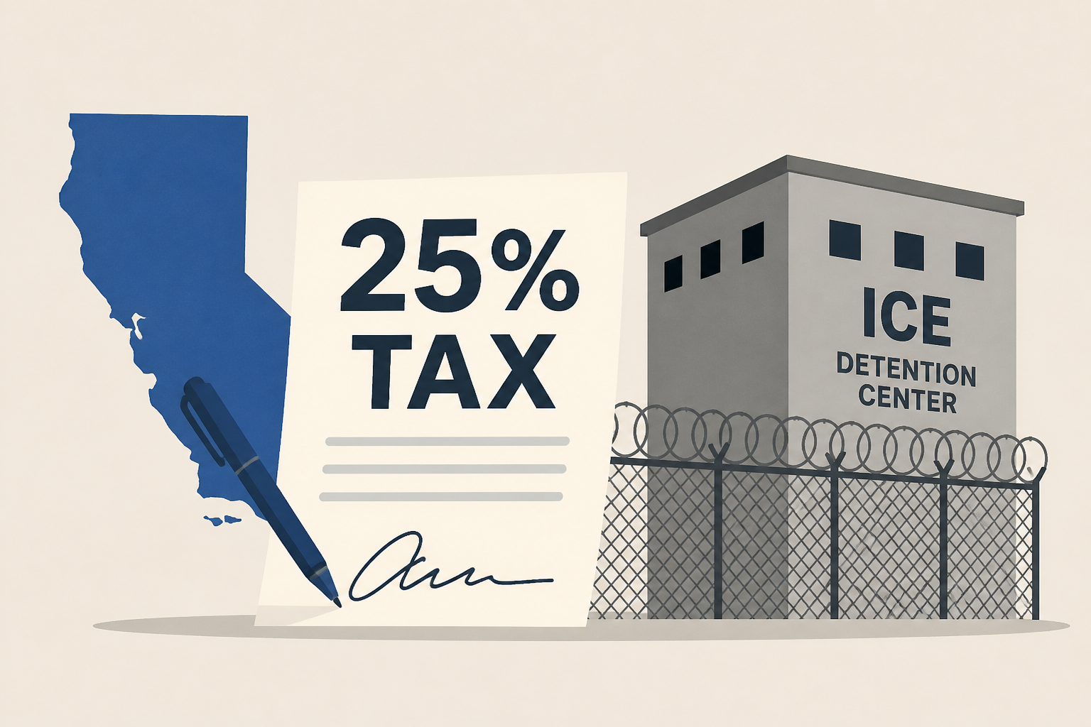 Newsom signs 25% tax on private ICE detention centers in California