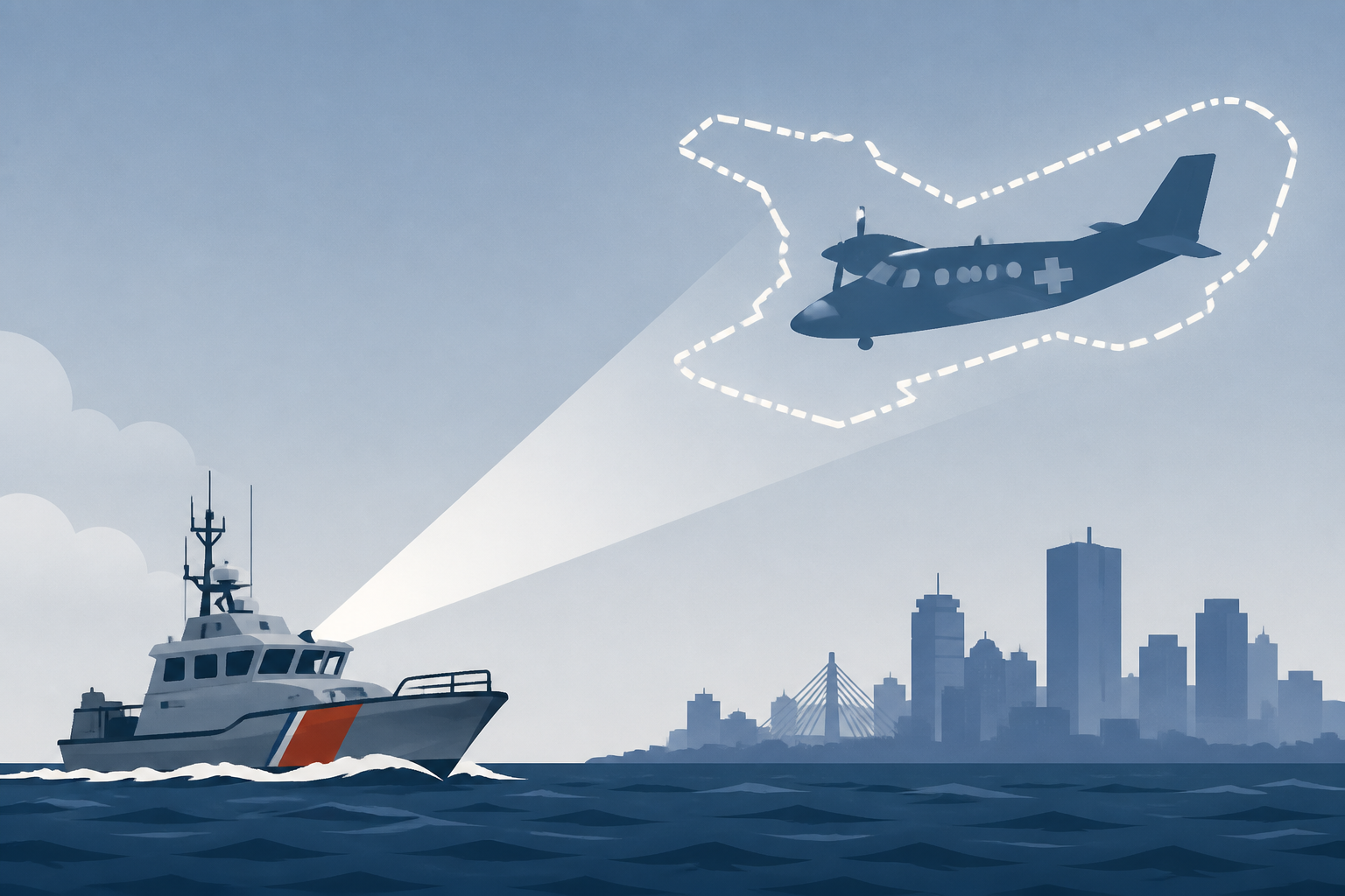 US Coast Guard searching for air ambulance, carrying 6, after it vanished on route to Boston