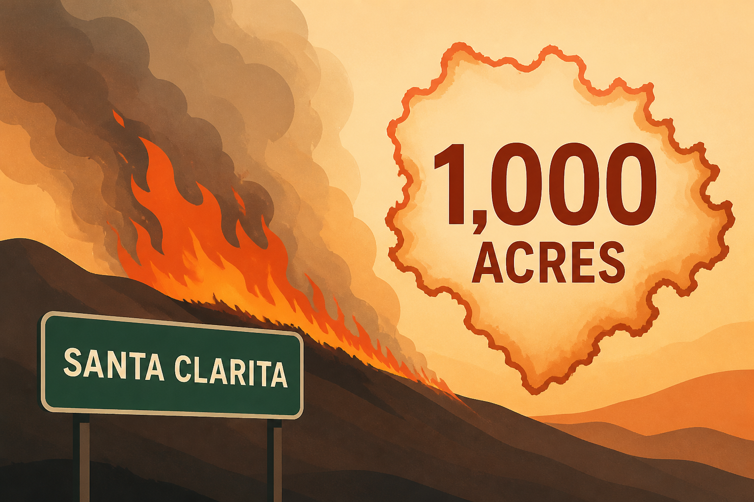 Wildfire burning near Santa Clarita grows to 1,000 acres