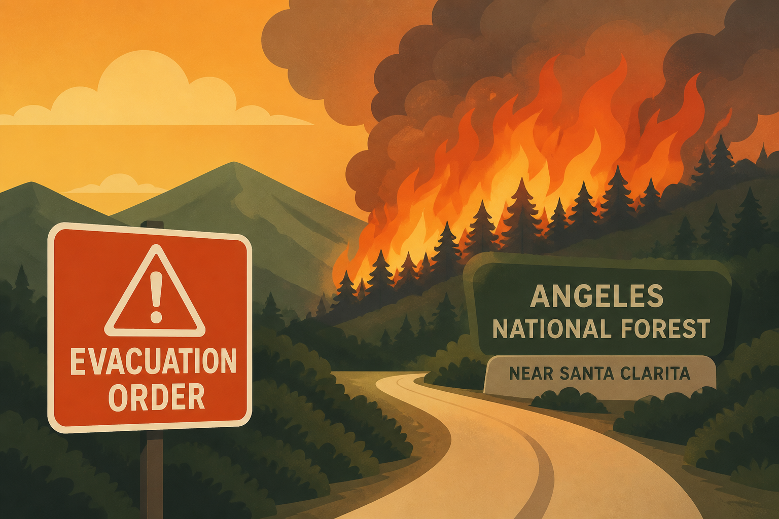 Fast-growing fire triggers evacuation orders, warnings in Angeles National Forest near Santa Clarita