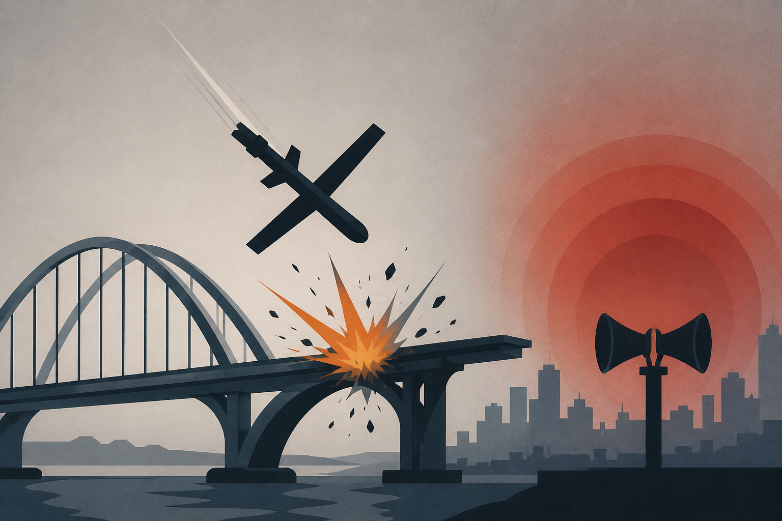 Russian drone slams into Kyiv bridge in escalating campaign as Germany’s chancellor arrives to airsirens and explosions
