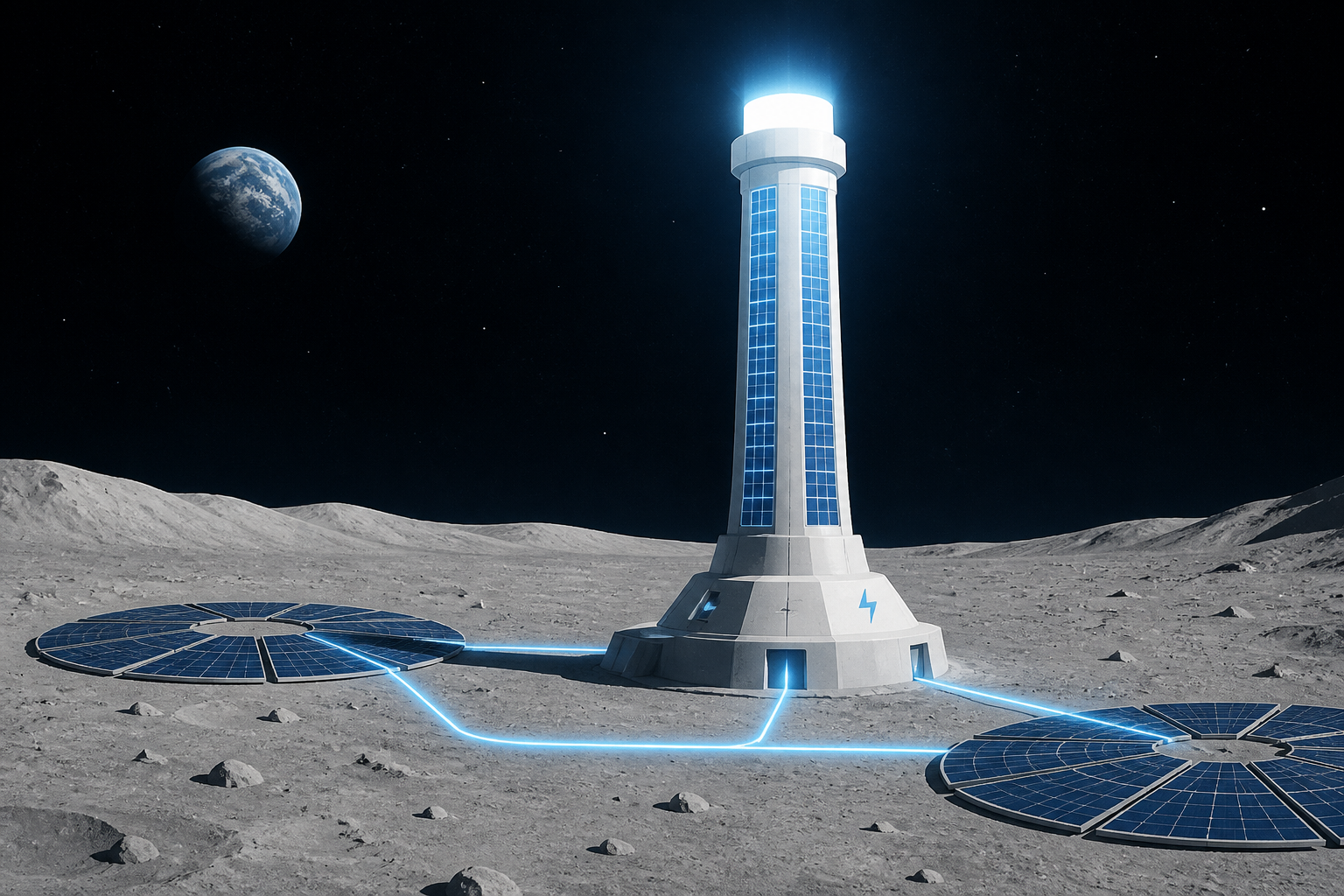 Blue Origin unveils huge 'Power Tower' to boost solar electricity on the moon (video)