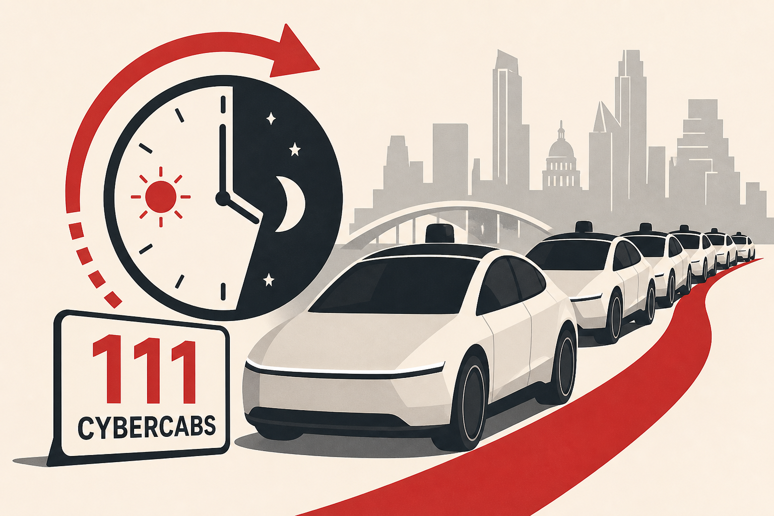 Tesla Extends Robotaxi Hours in Austin, Adds 111 Cybercabs