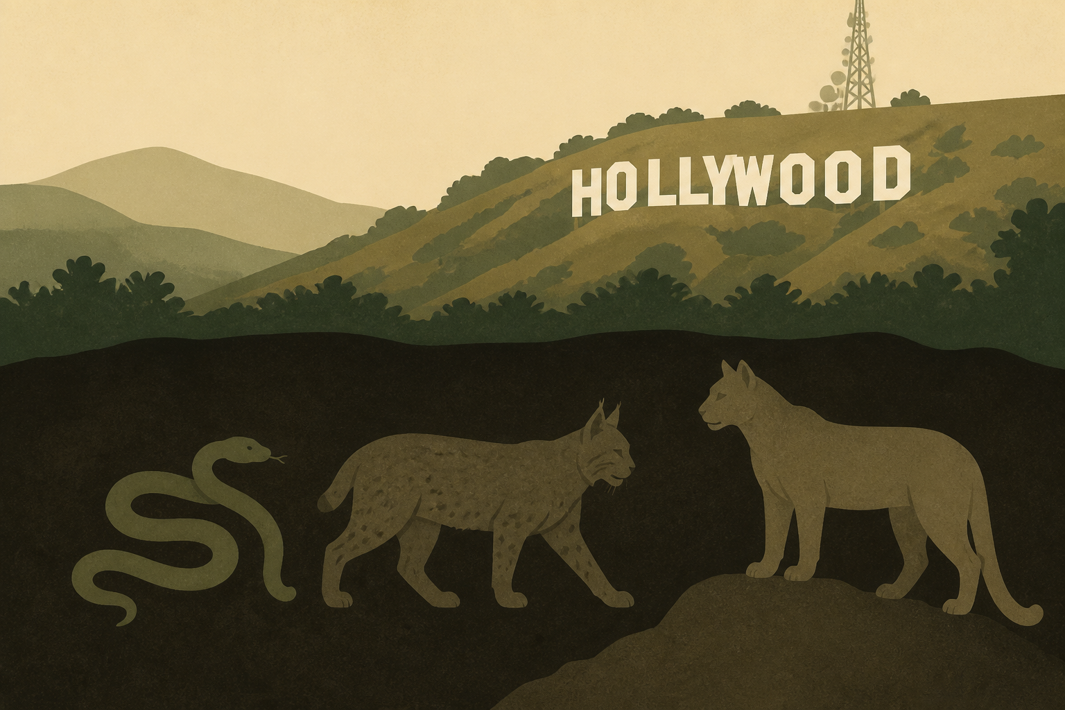 Snakes, bobcats, mountain lions: the secret animal world beneath the Hollywood sign
