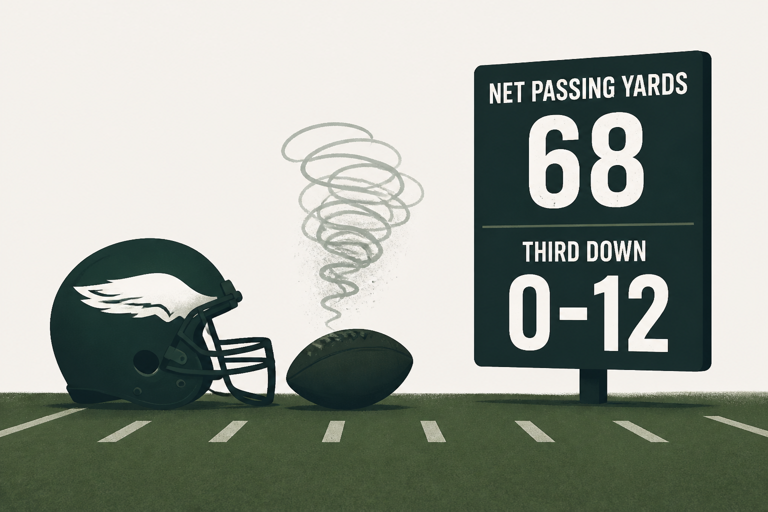 Eagles' offense sputters with 68 net passing yards, 0-12 on third down vs. Rams