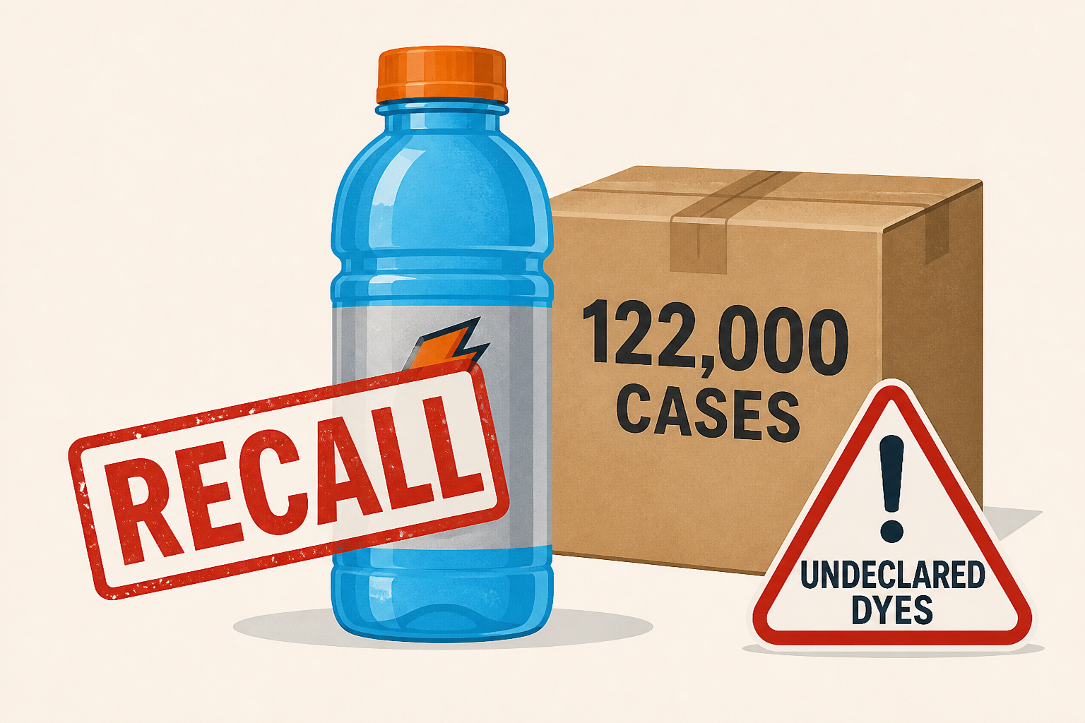 PepsiCo recalls 122,000 cases of Gatorade due to undeclared dyes