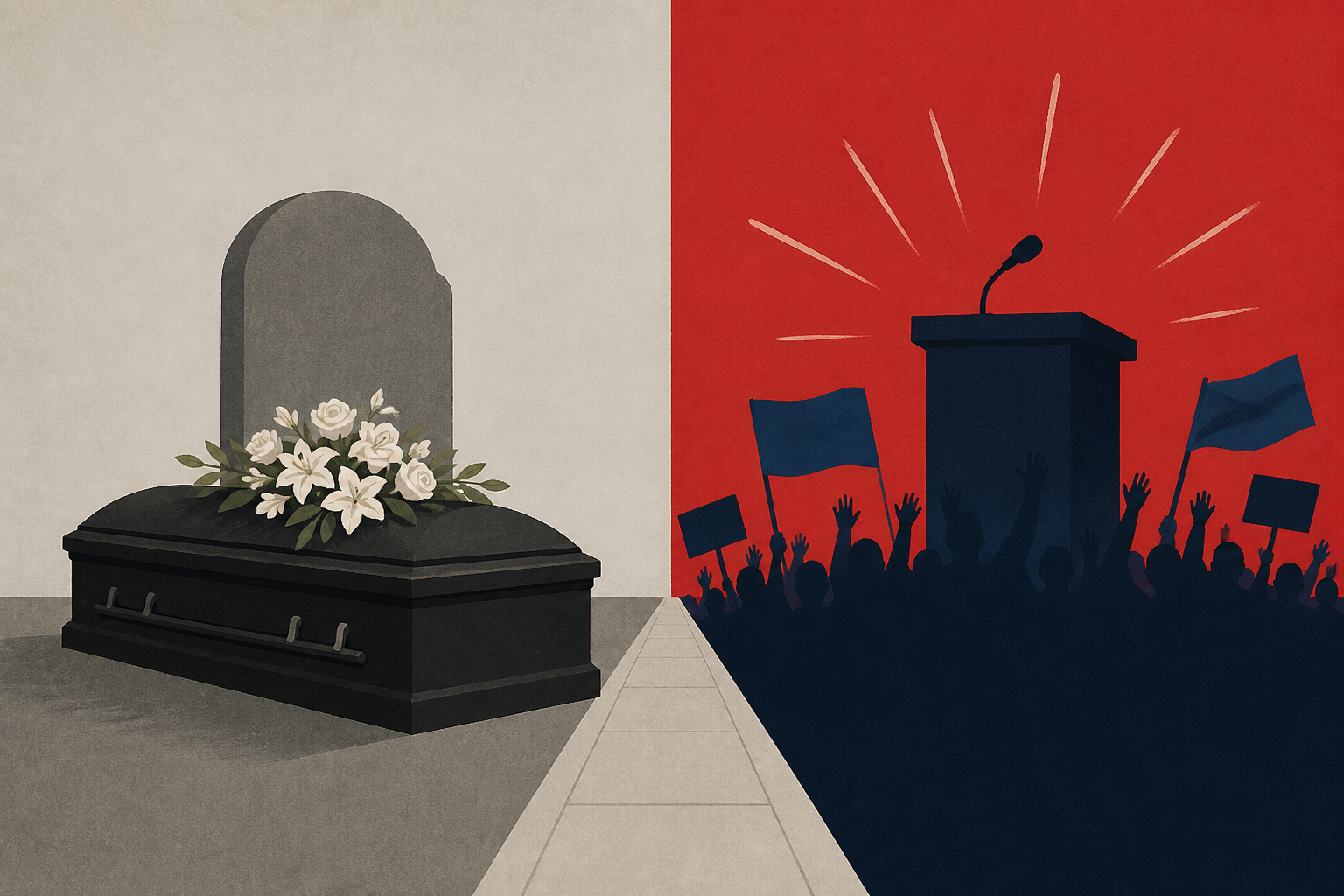 A Death. A Funeral. And the Trump Rally Down the Block.