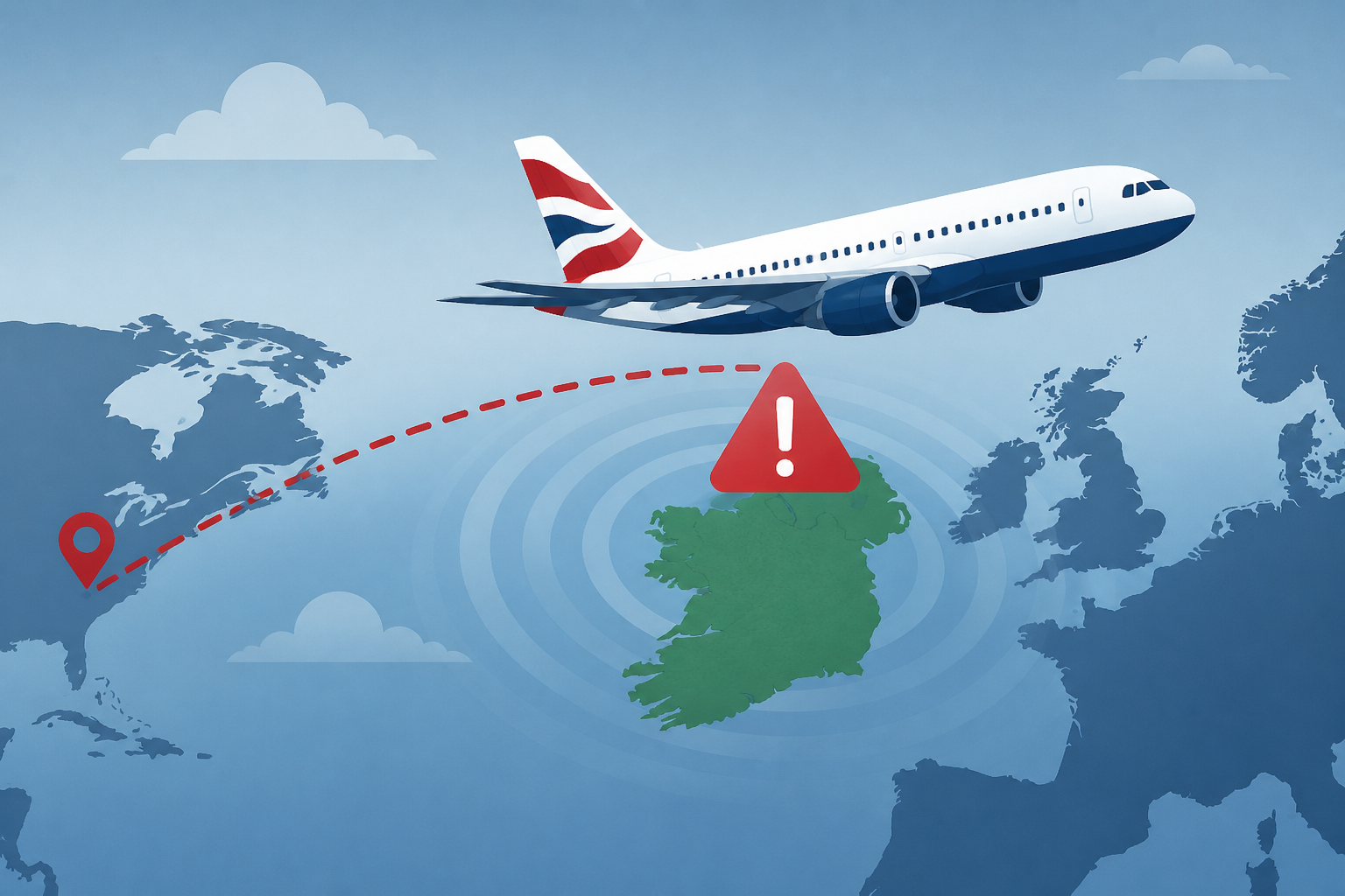 British Airways transatlantic flight BA295 to Chicago ORD is declaring an emergency over Ireland