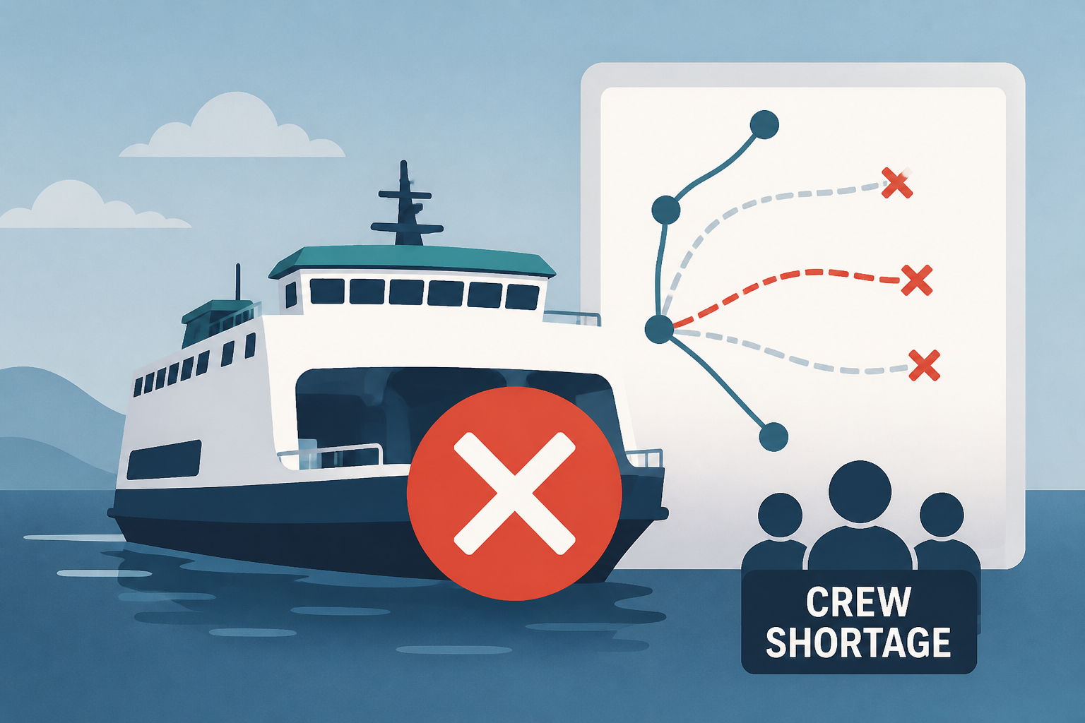 WA ferries cancel multiple routes due to crew shortages