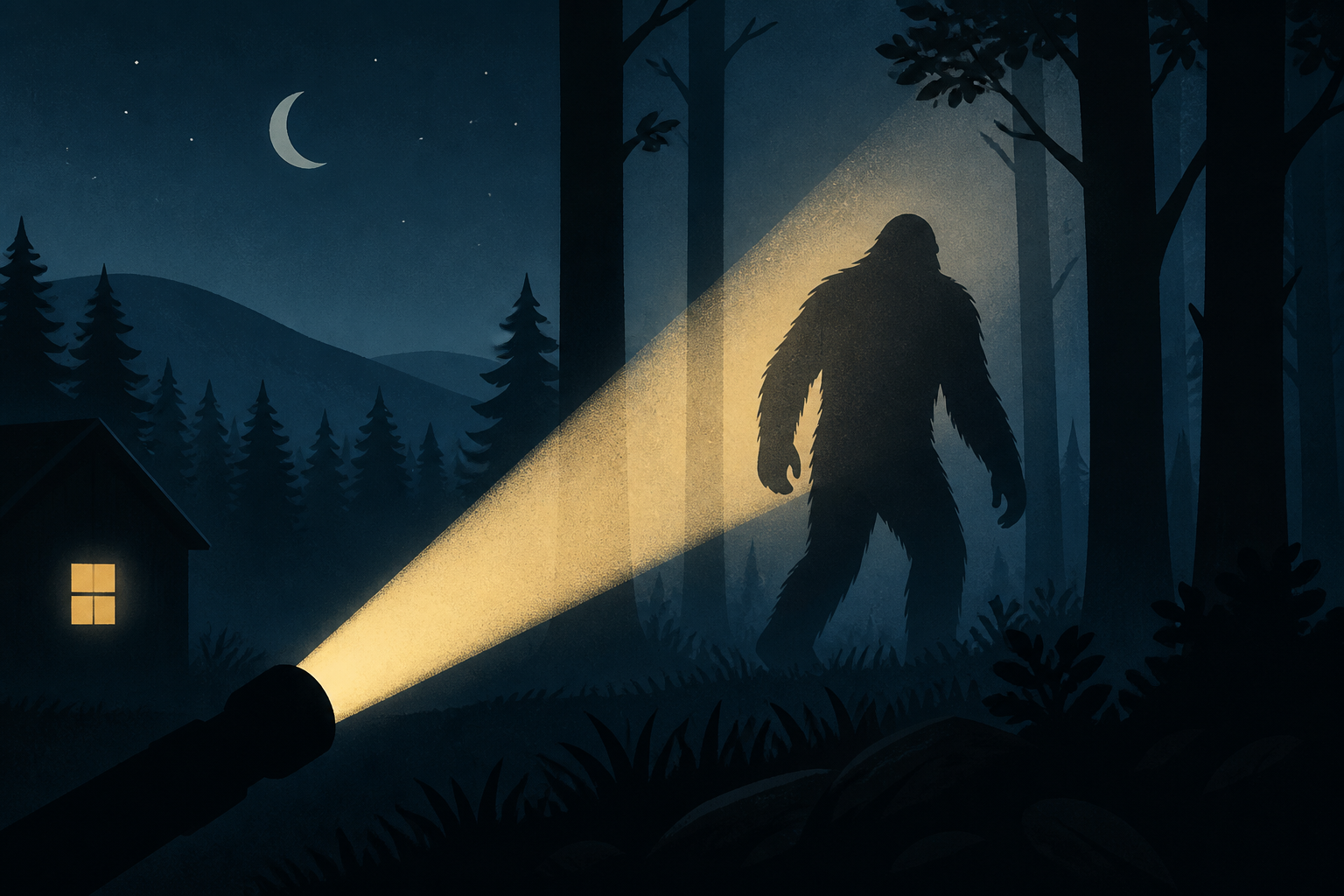 Country boys in Kentucky hear knocks in woods at night before one catches glimpse of Bigfoot with spotlight
