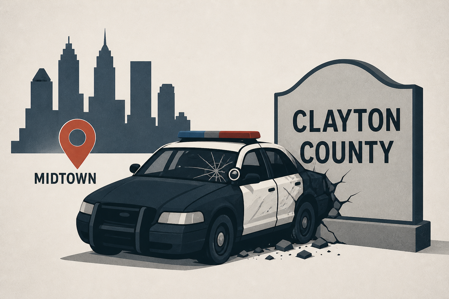Midtown mugging suspect crashes stolen police cruiser in Clayton County