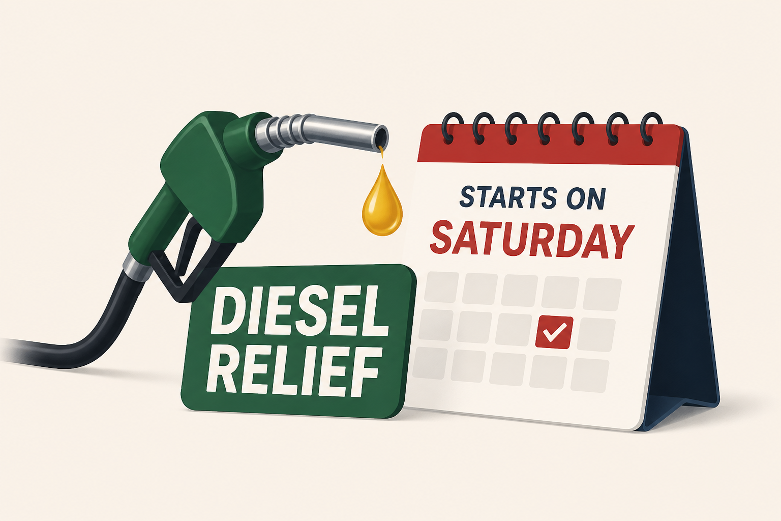 Energy Secretary Chris Wright says diesel relief starts on Saturday