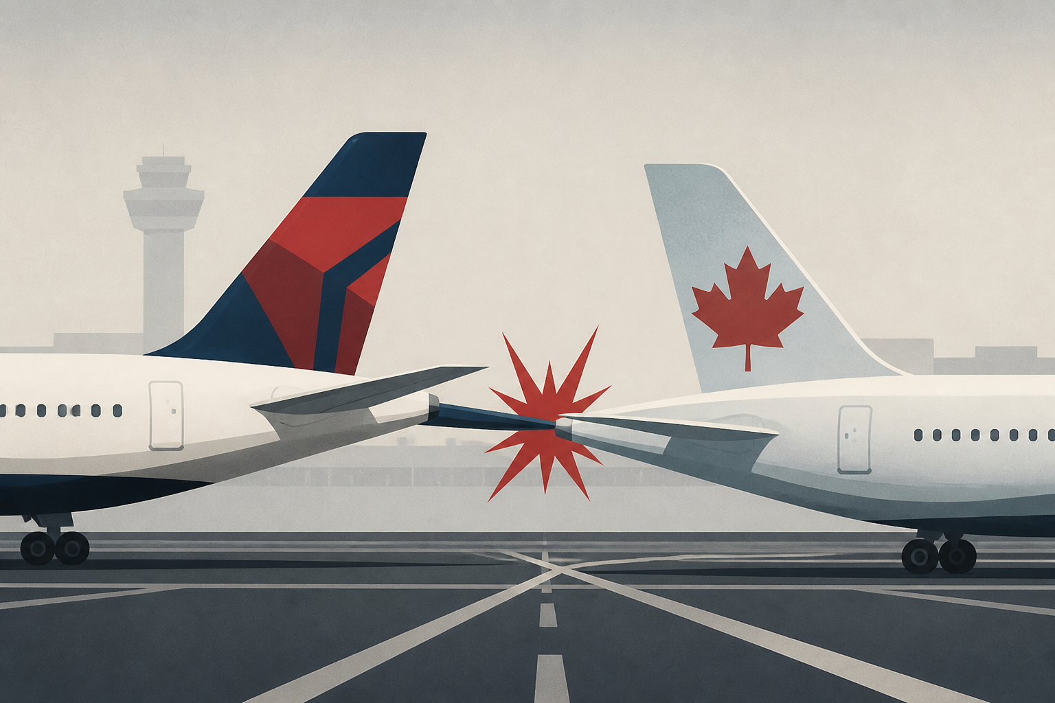 Delta and Air Canada planes involved in LAX runway collision