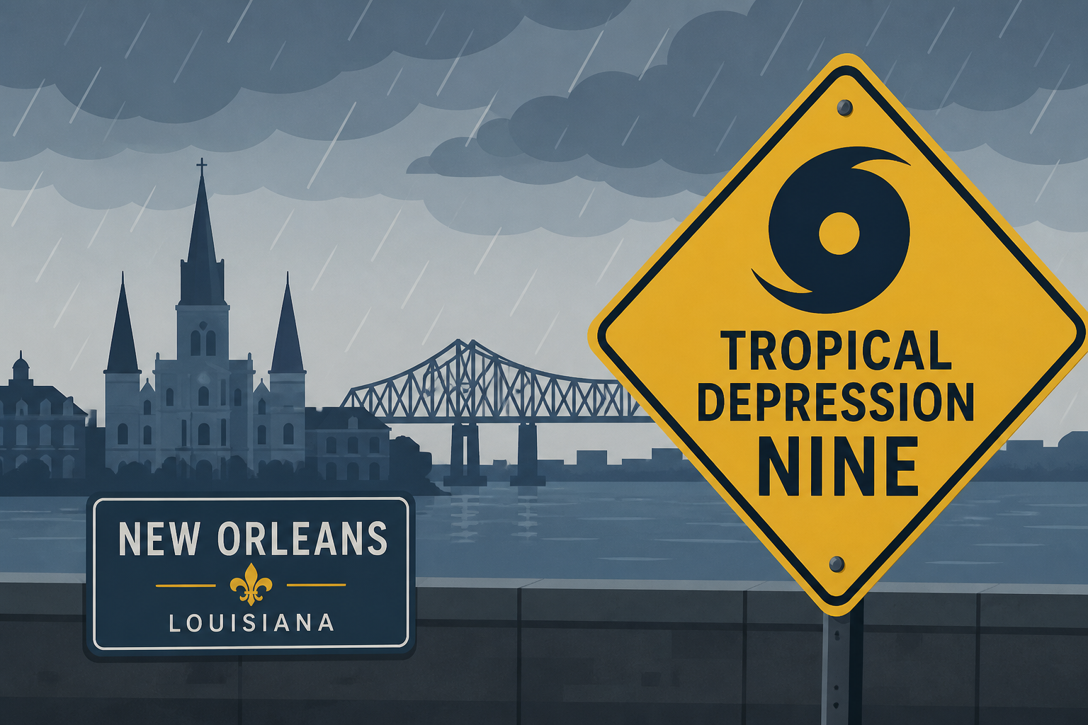 New Orleans, Louisiana bracing for Tropical Depression Nine