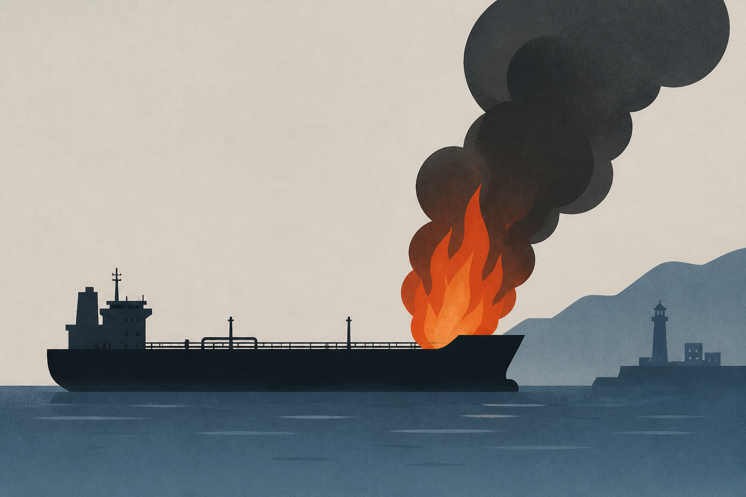 Shadow fleet tanker reportedly ablaze near Russian port city Sochi